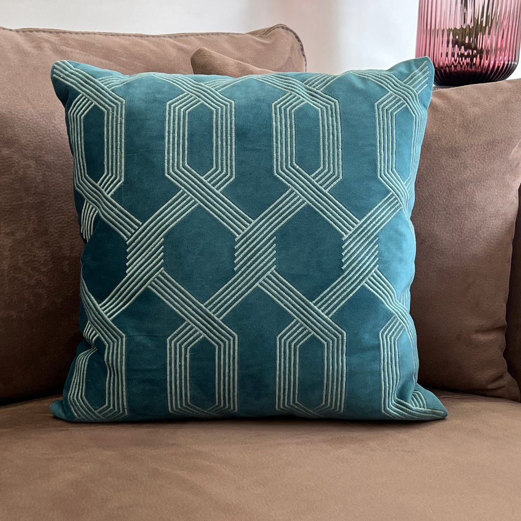 Sadyaska Decorative Arcade Emerald Velvet 16x16 1 Pcs Cushion Cover