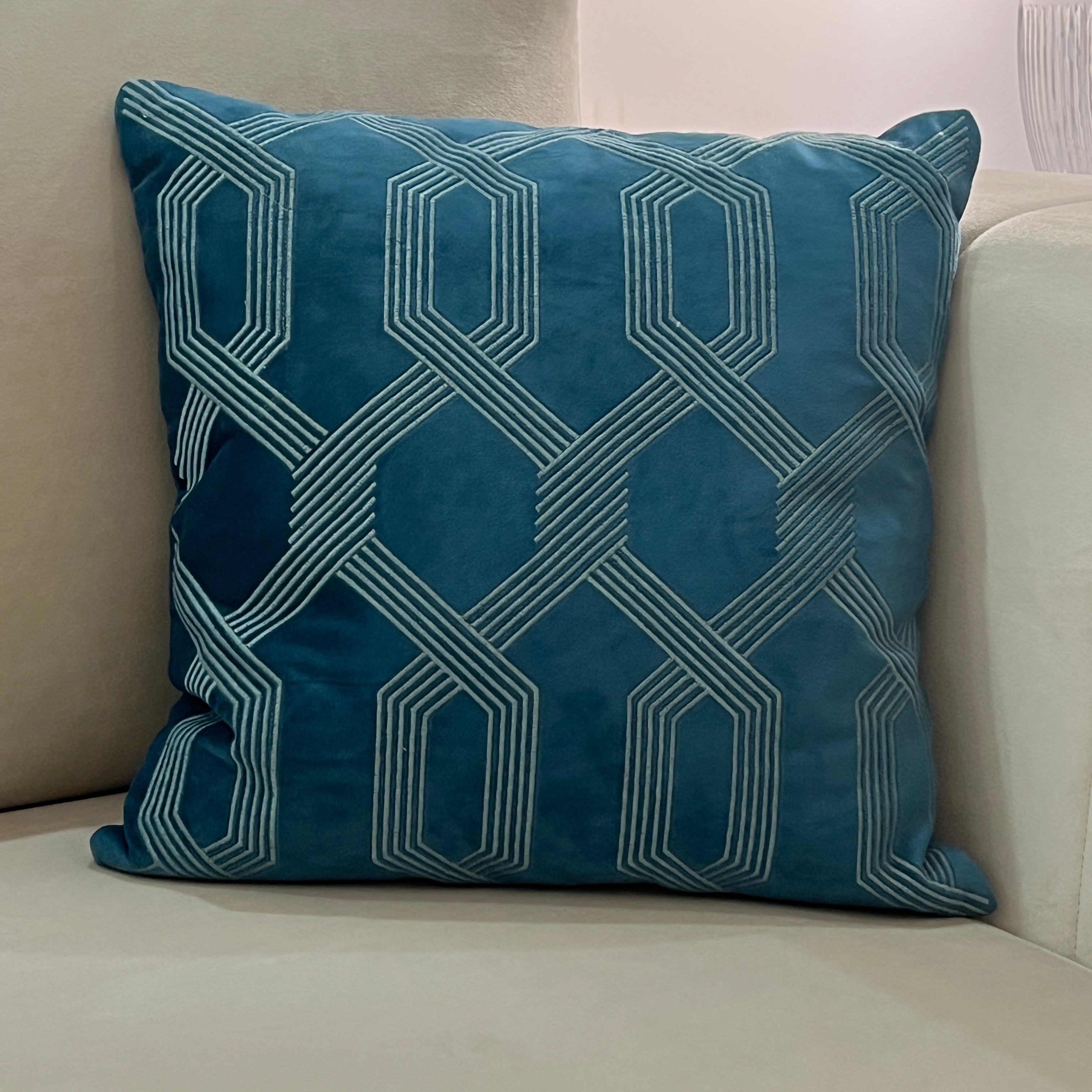 Sadyaska Decorative Arcade Emerald Velvet 16x16 1 Pcs Cushion Cover