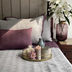 Sadyaska Sandstone Grey and Mauve Vector Reversible 1 Pcs Bedspread
