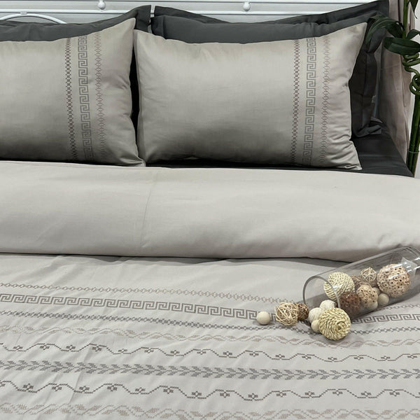 Sadyaska Lucas Beige Syona 1 Pcs Duvet Cover Set