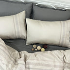 Sadyaska Lucas Beige Syona 1 Pcs Duvet Cover Set