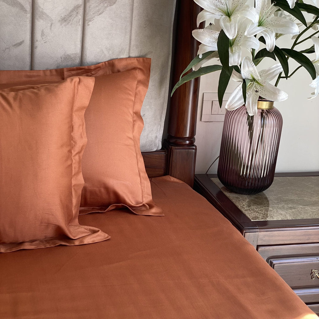 Sadyaska Luxe Rust 1 Pcs Bedsheet