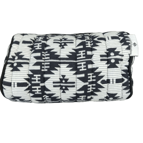 Sadyaska Black and White Cotton ed Wedding Jewelry Pouch / Cosmetic / Make Up Case Multifunction Storage 1 Pcs Quilt