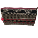 Sadyaska Black and Maroon Cotton Large Size Woven Wedding Jewelry Pouch / Cosmetic / Make Up Case Multifunction Storage 1 Pcs Product