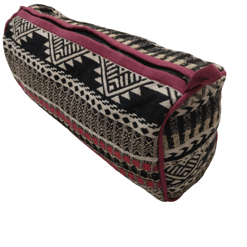 Sadyaska Black and Maroon Cotton Large Size Woven Wedding Jewelry Pouch / Cosmetic / Make Up Case Multifunction Storage 1 Pcs Product