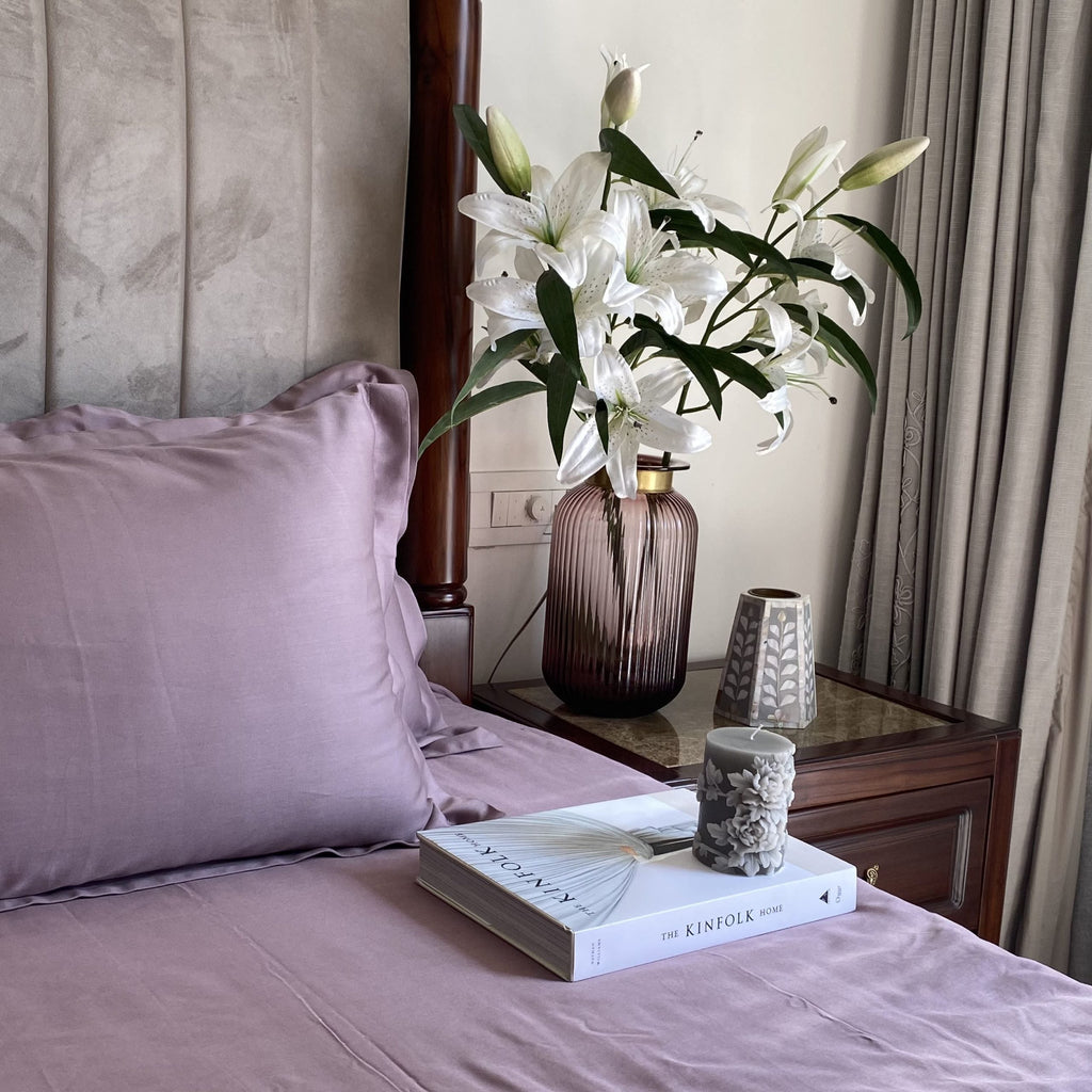 Sadyaska Luxe Old Rose 1 Pcs Bedsheet