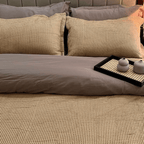 Sadyaska Honeycomb Mocha Woven 1 Pcs Duvet Cover Set