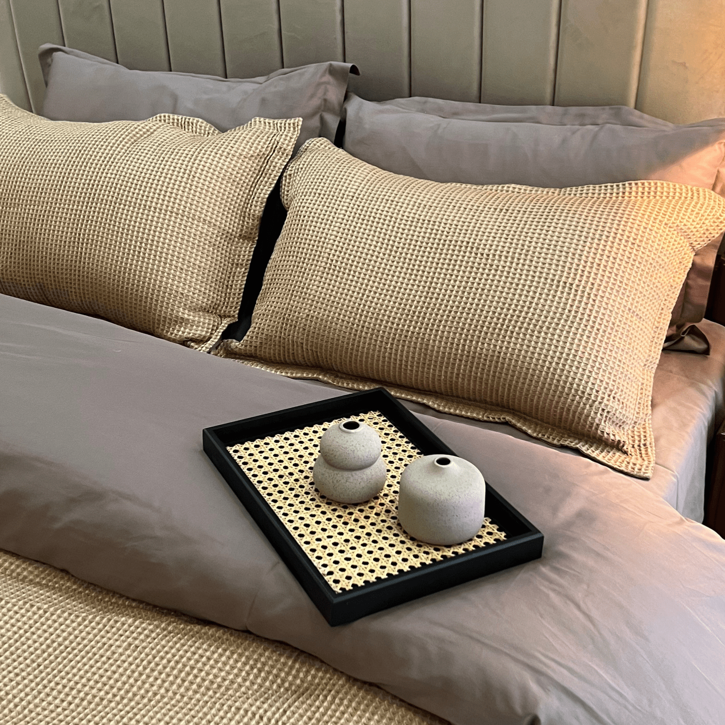 Sadyaska Honeycomb Mocha Woven 1 Pcs Duvet Cover
