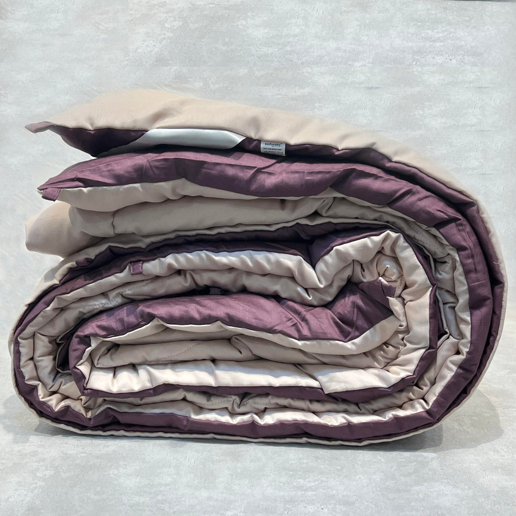 Sadyaska Buff and Mauve 300TC Cotton Reversible Downfill 1 Pcs Quilt