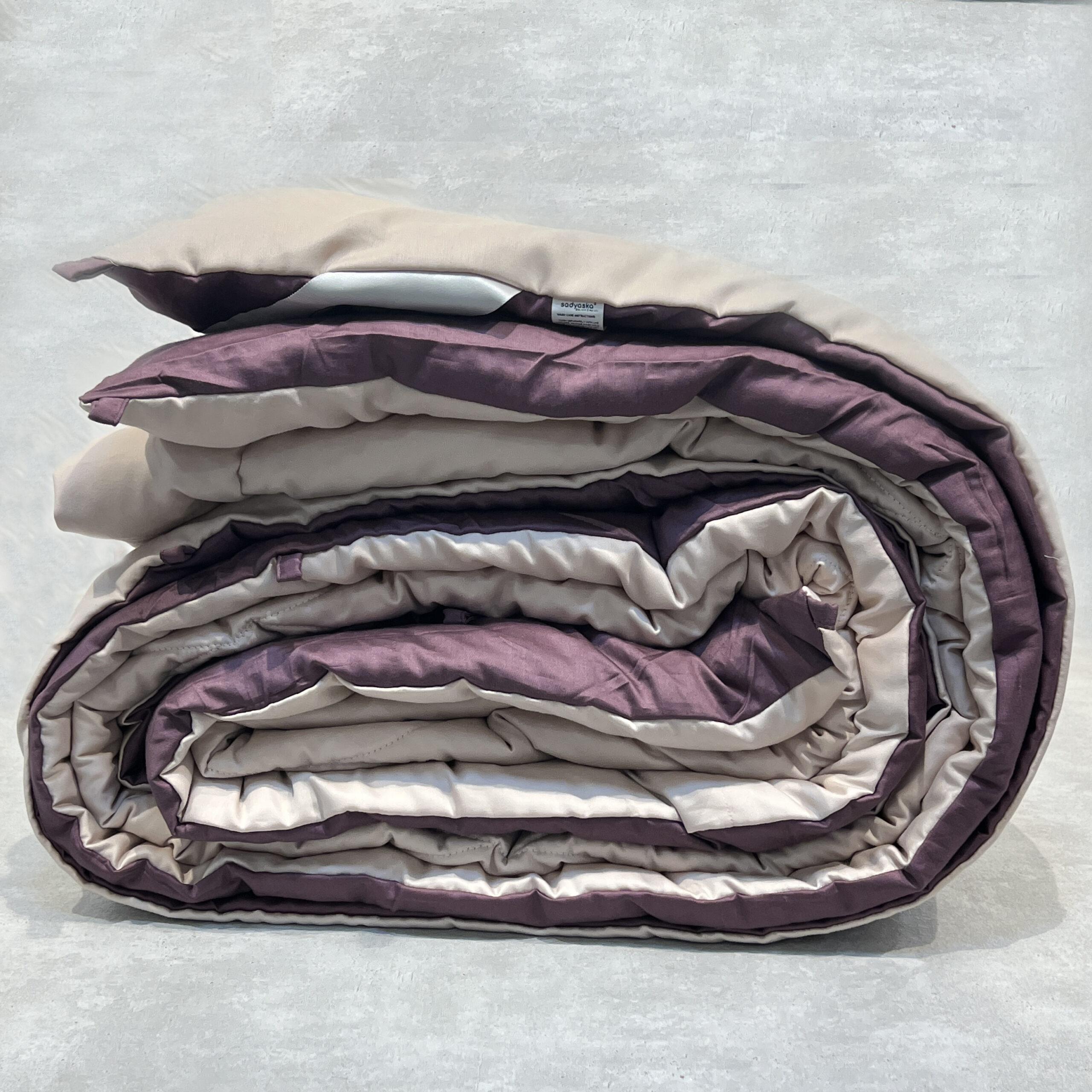 Sadyaska Buff and Mauve 300TC Cotton Reversible Downfill 1 Pcs Quilt