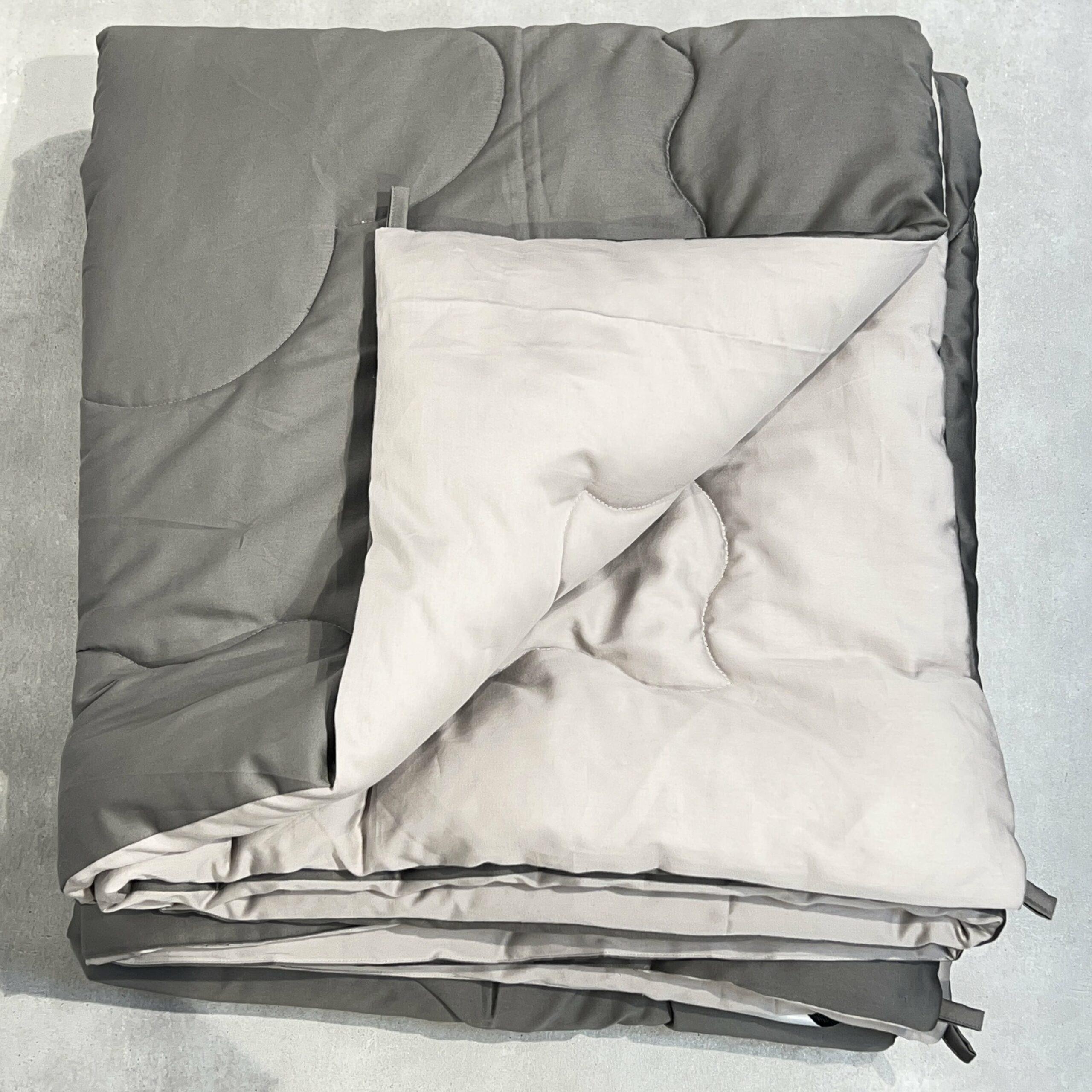 Sadyaska Elephant Grey and Silver 300TC Cotton Reversible Downfill 1 Pcs Quilt