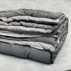 Sadyaska Elephant Grey and Silver 300TC Cotton Reversible Downfill 1 Pcs Quilt