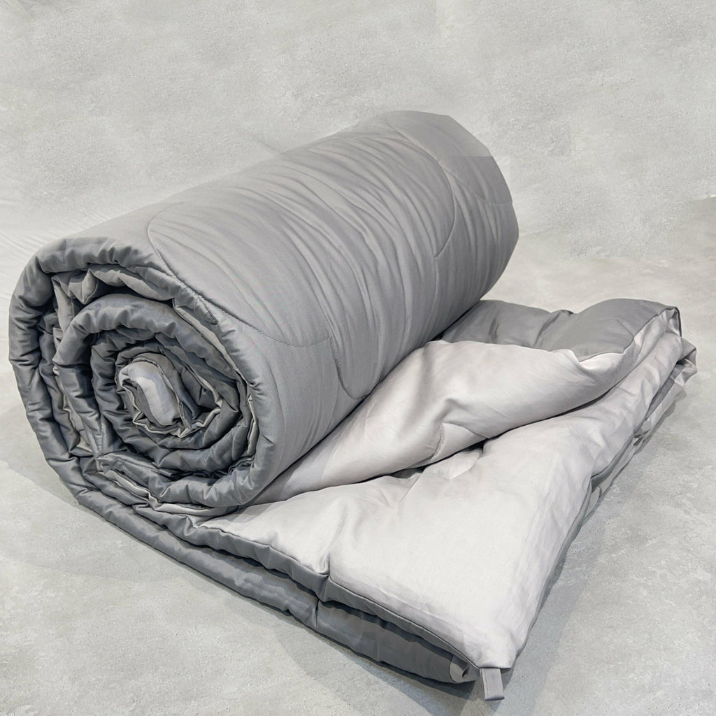 Sadyaska Pearl Grey and Slate 300TC Cotton Reversible Downfill 1 Pcs Quilt