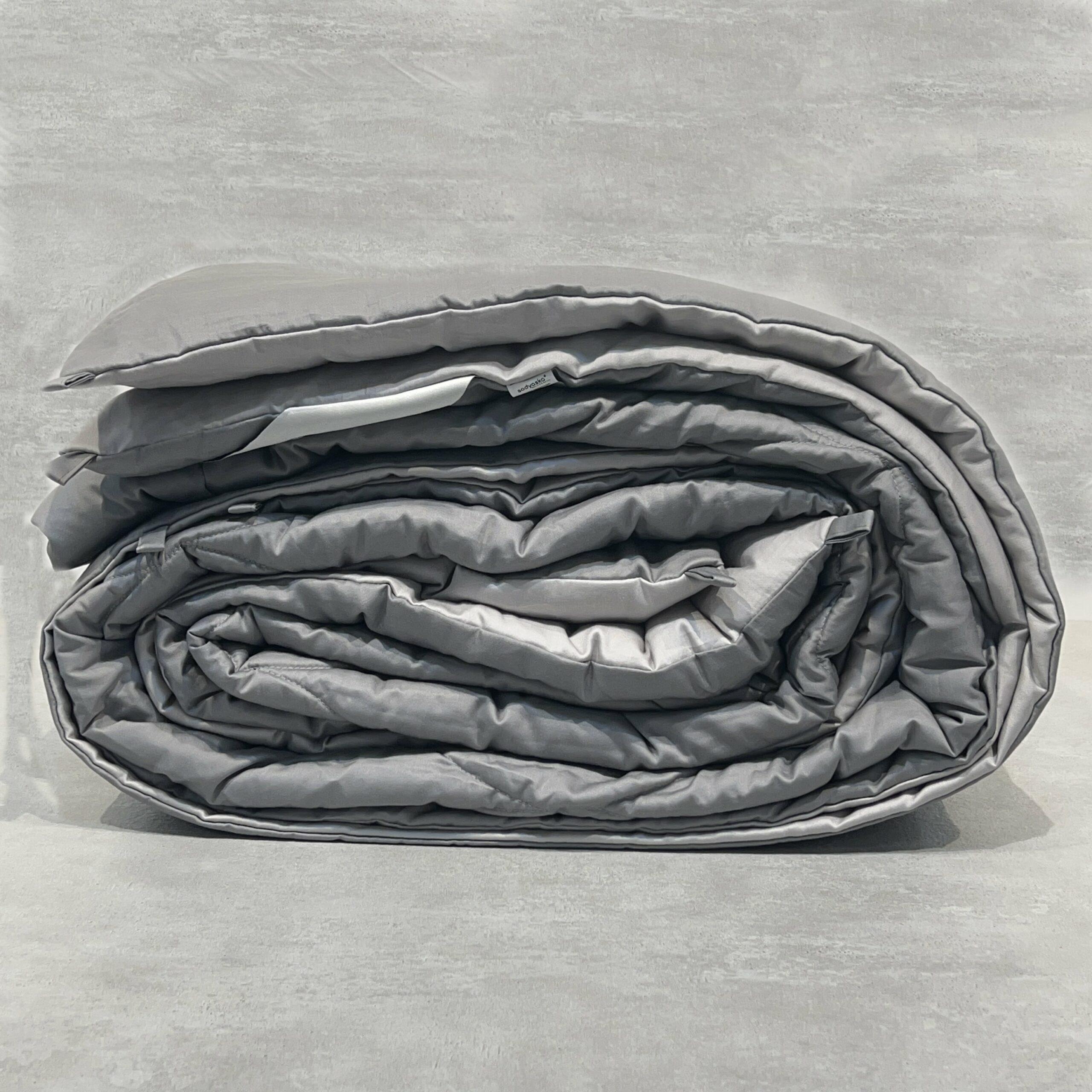 Sadyaska Pearl Grey and Slate 300TC Cotton Reversible Downfill 1 Pcs Quilt