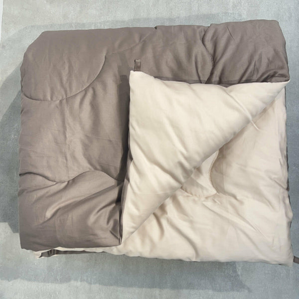 Sadyaska Buff and Taupe 300TC Cotton Reversible Downfill 1 Pcs Quilt
