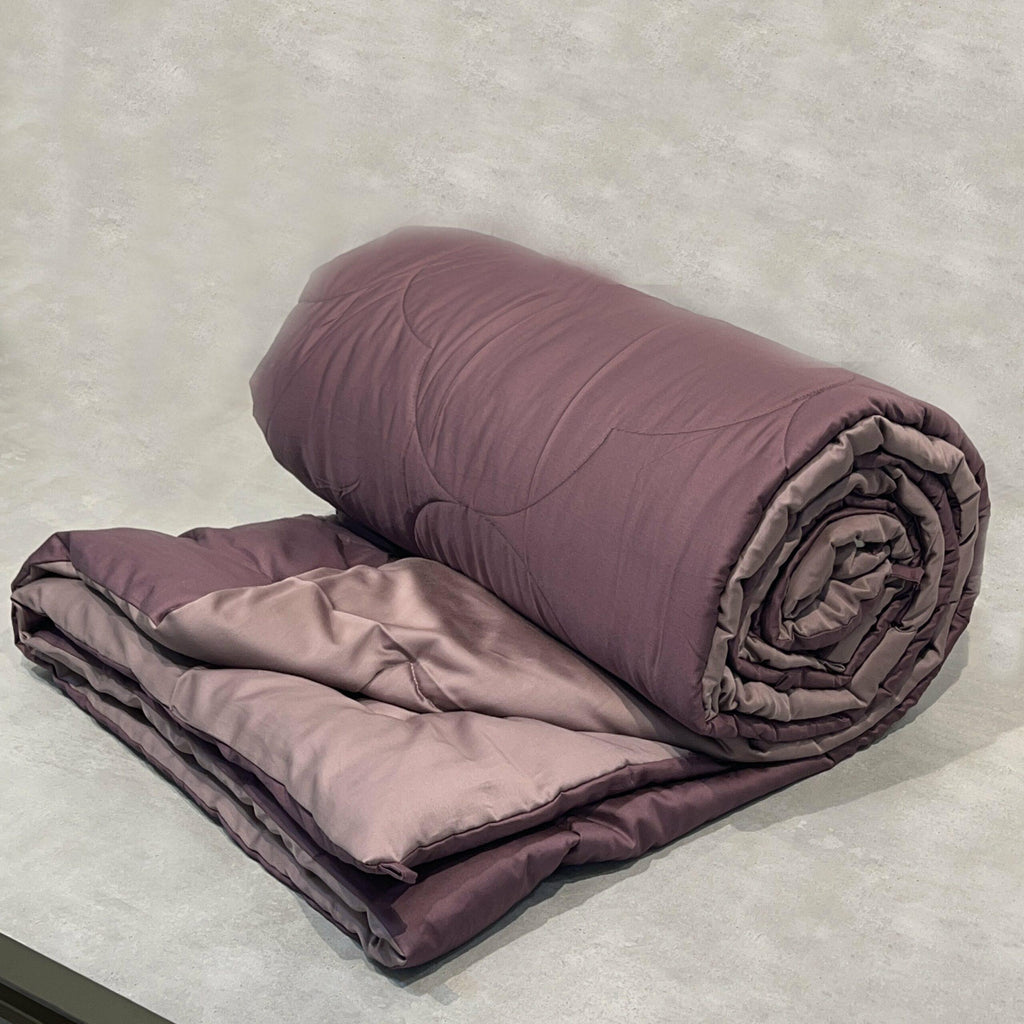 Sadyaska Old Rose and Mauve 300TC Cotton Reversible Downfill 1 Pcs Quilt