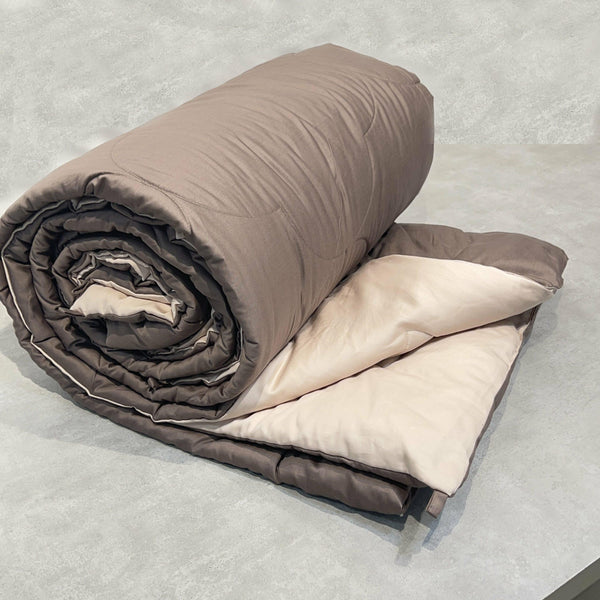 Sadyaska Buff and Taupe 300TC Cotton Reversible Downfill 1 Pcs Quilt