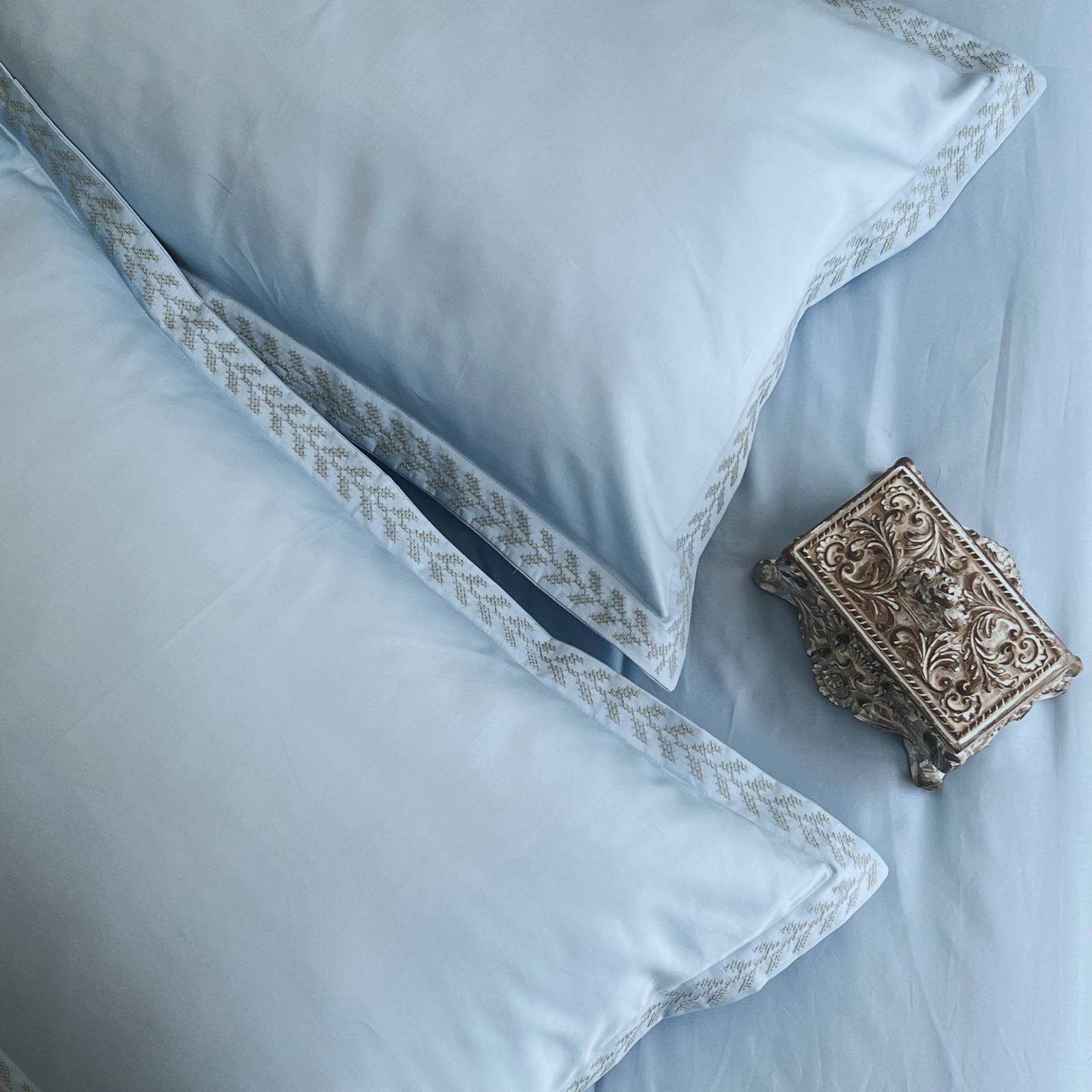 Sadyaska 600TC Cotton Lappic Sea Blue Beyond Set 1 Pcs Bedsheet