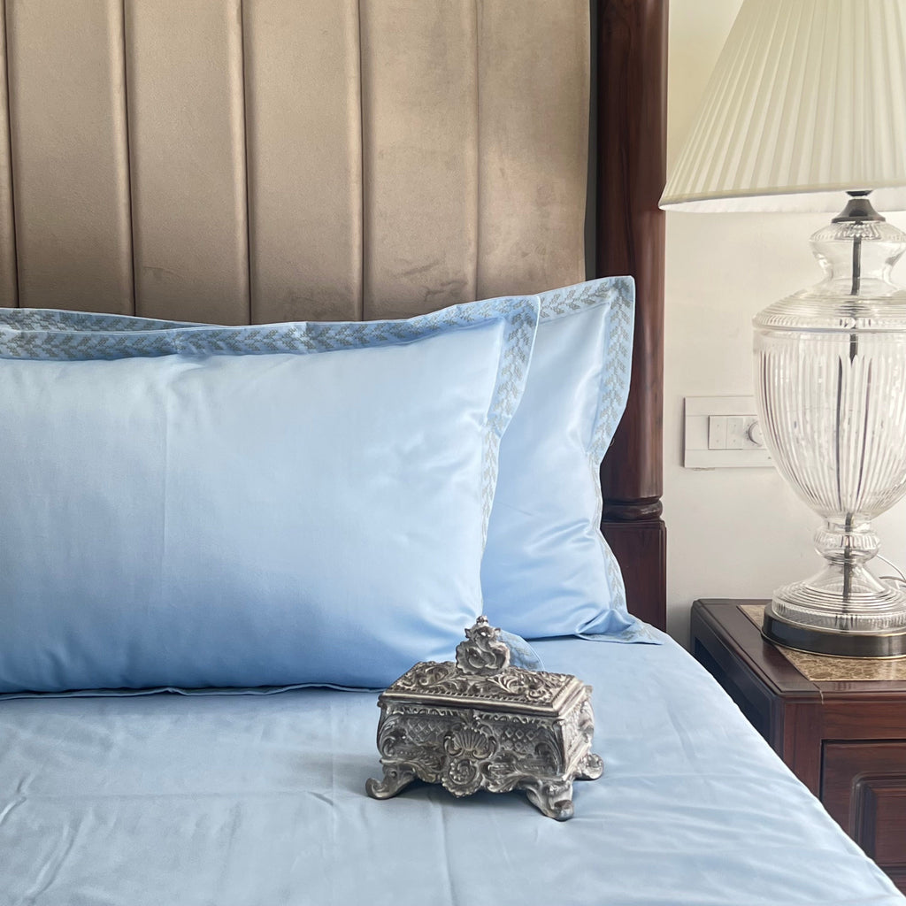 Sadyaska 600TC Cotton Lappic Sea Blue Beyond Set 1 Pcs Bedsheet
