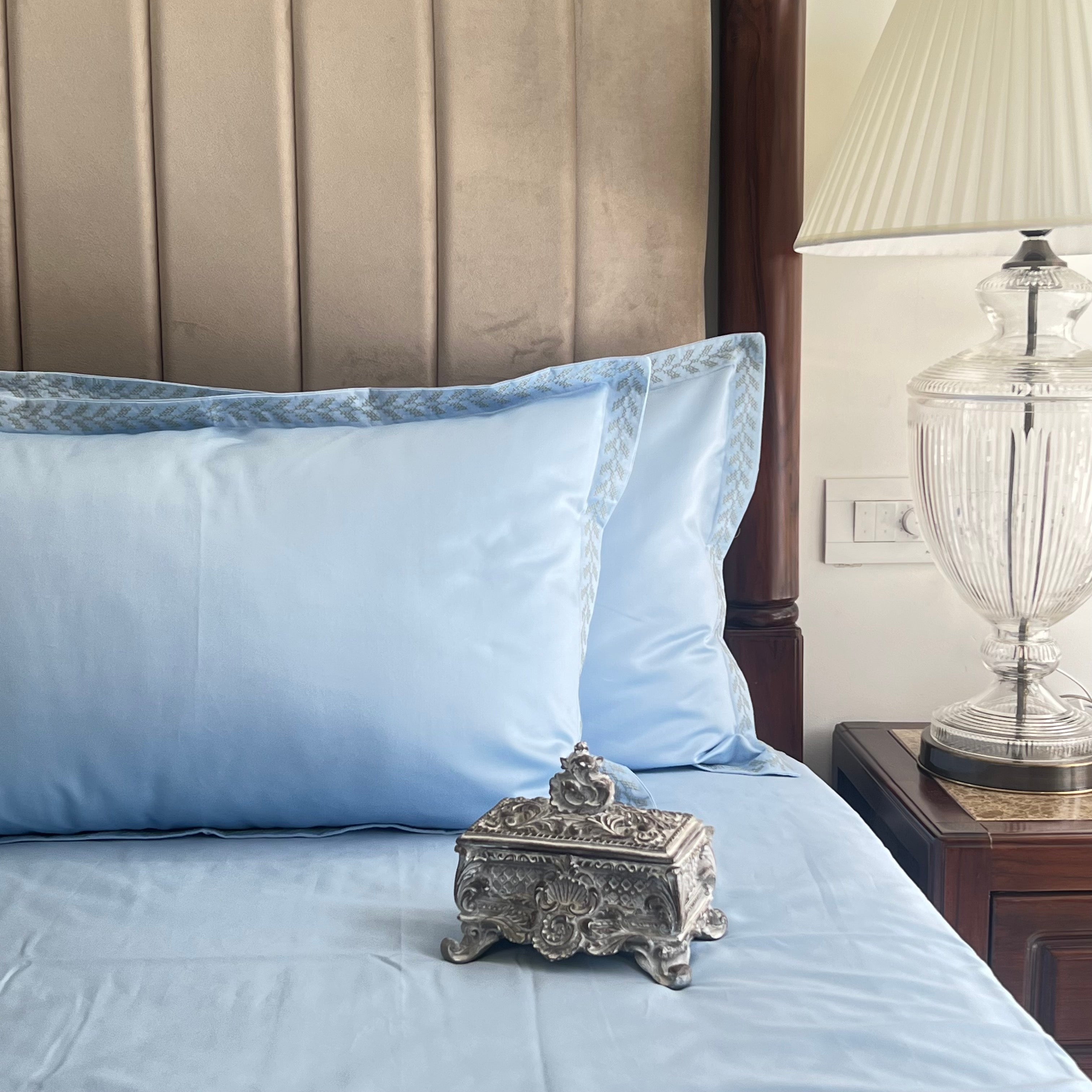 Sadyaska 600TC Cotton Lappic Sea Blue Beyond Set 1 Pcs Bedsheet