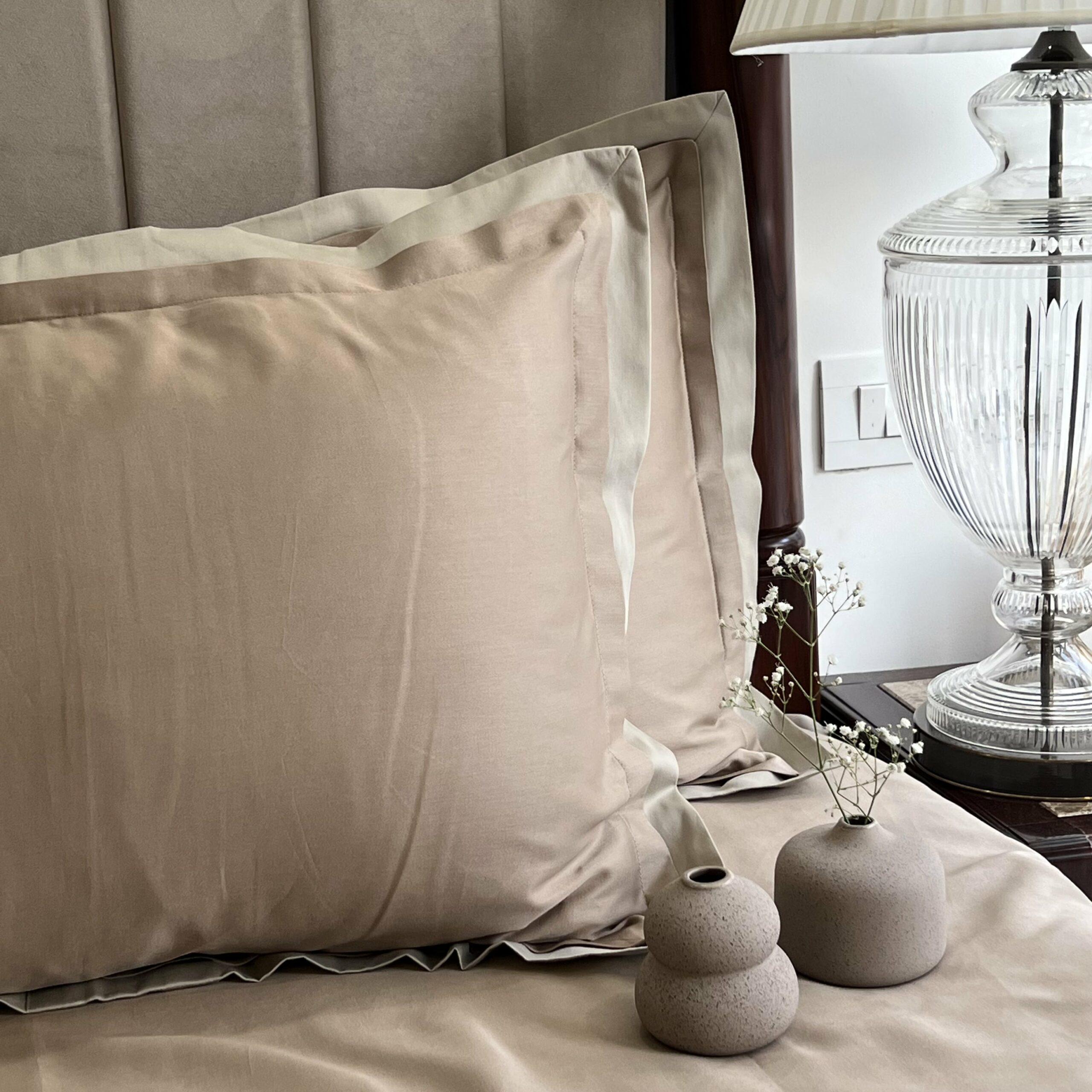 Sadyaska Sand Beige Duplex s (Set of 2) 1 Pcs Pillow Cover