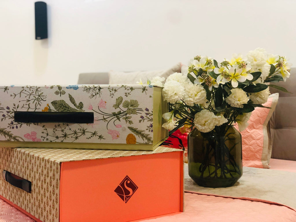Sadyaska Foldable Printed Boota Orange Gift Box 1 Pcs Product