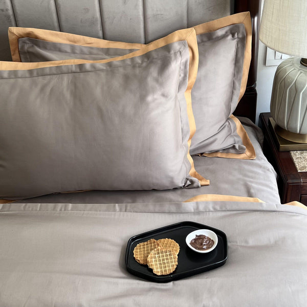 Sadyaska Mocha and Honey Mustard Duplex 1 Pcs Duvet Cover Set