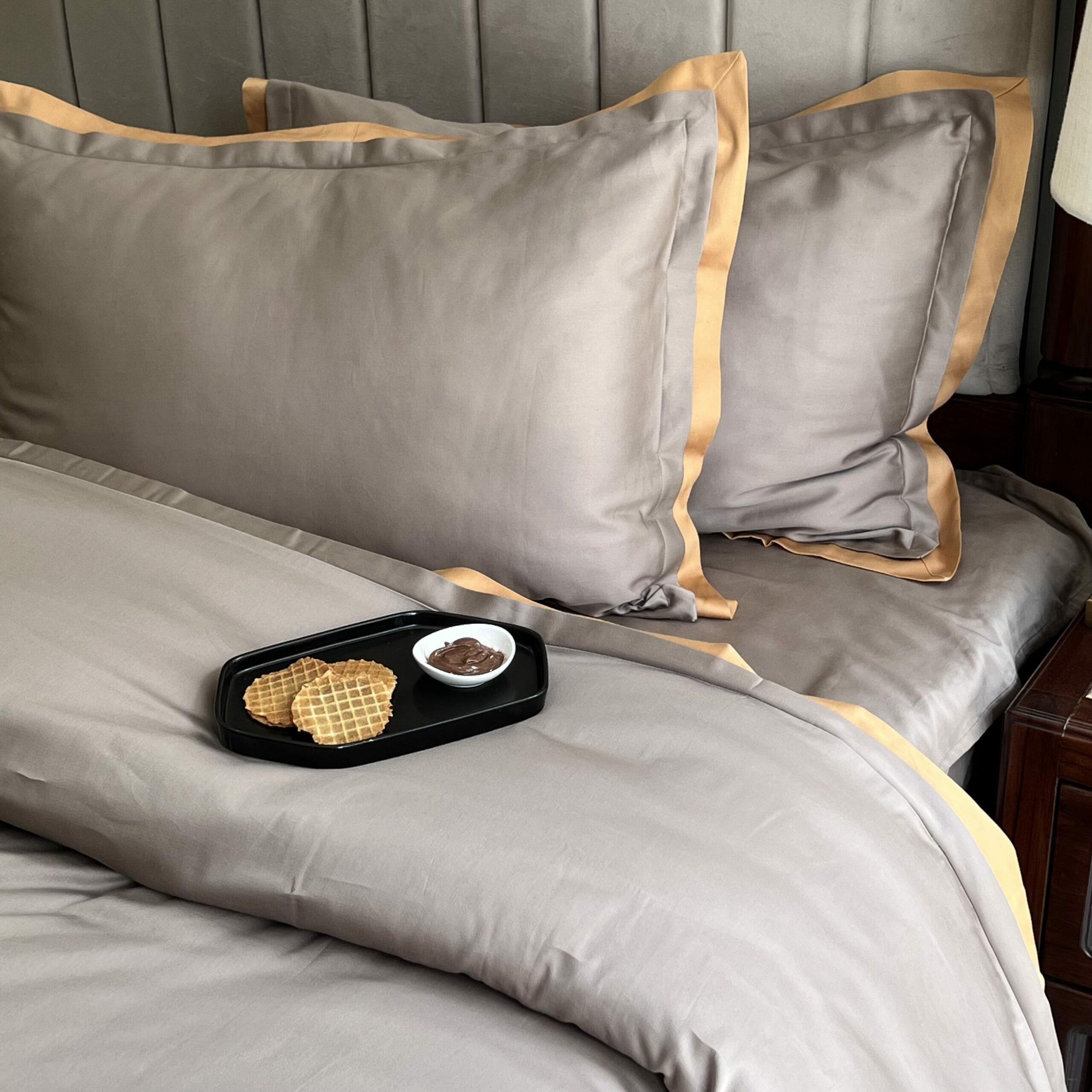Sadyaska Mocha and Honey Mustard Duplex 1 Pcs Duvet Cover