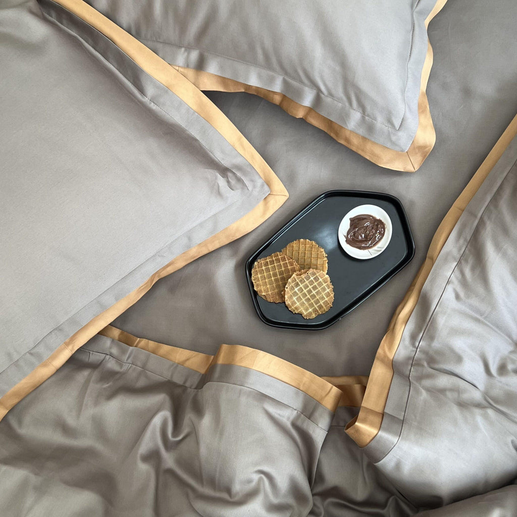 Sadyaska Mocha and Honey Mustard Duplex 1 Pcs Duvet Cover Set