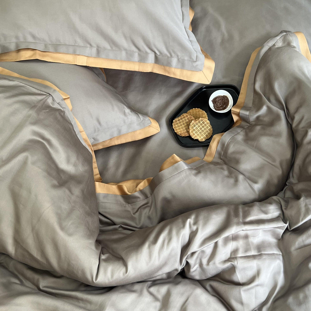 Sadyaska Mocha and Honey Mustard Duplex 1 Pcs Duvet Cover