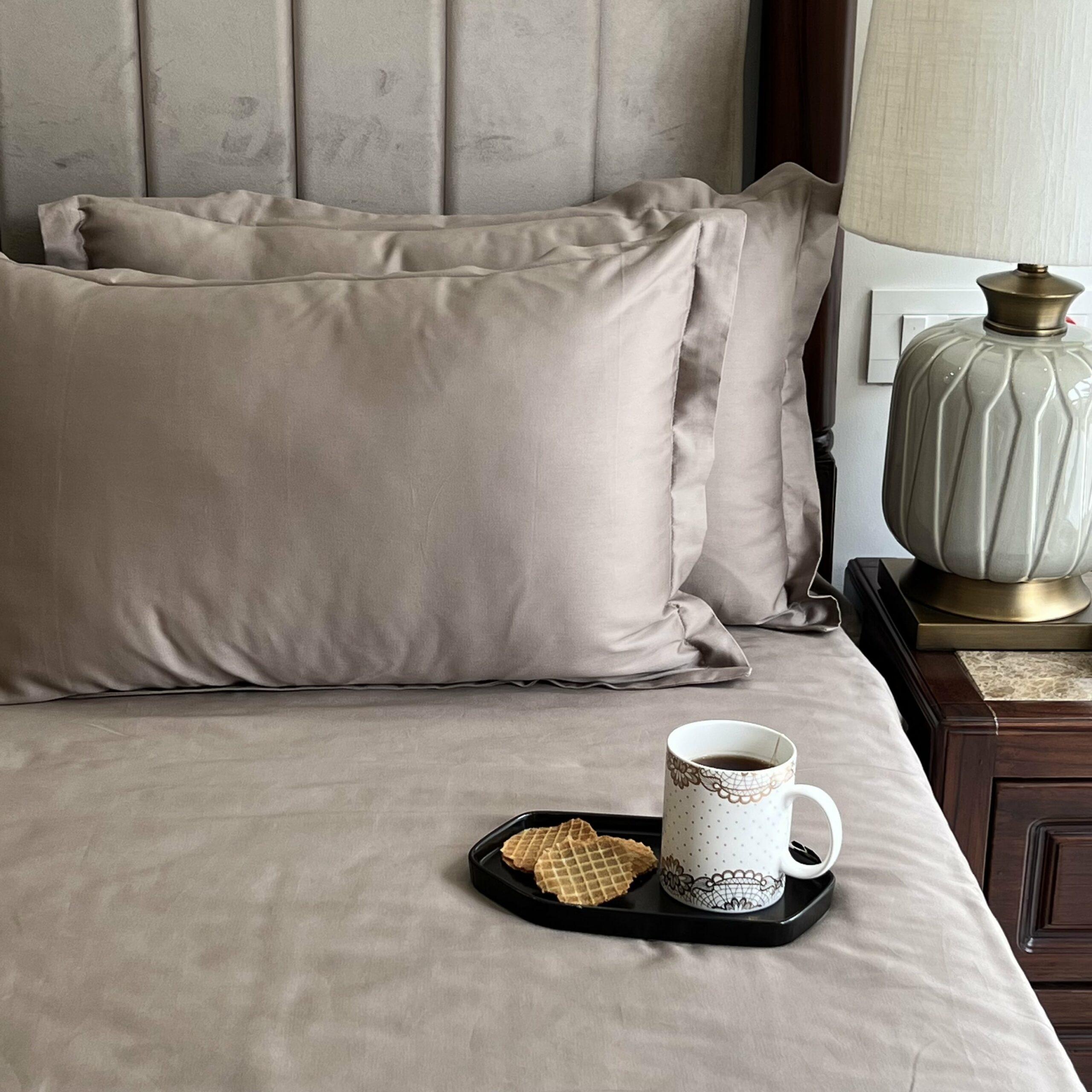 Sadyaska Adelle Mocha and Honey Mustard 300TC Cotton 10 Pcs Bedding Set
