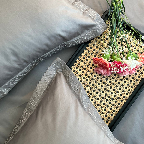 Sadyaska 600TC Cotton Infinity Oyster Grey Beyond Set 1 Pcs Bedsheet