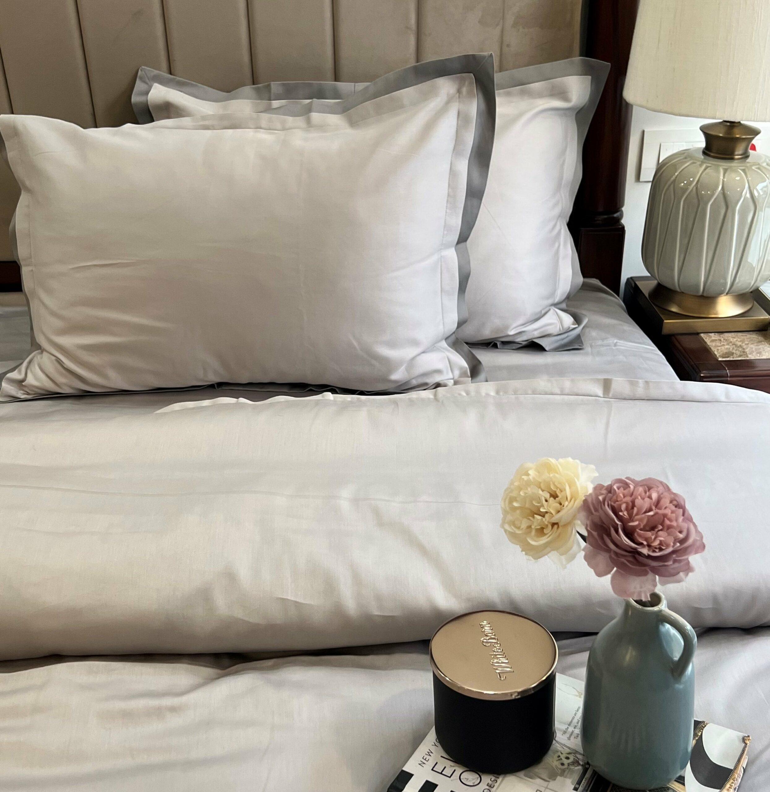 Sadyaska Pearl Grey and Slate Duplex 1 Pcs Duvet Cover Set