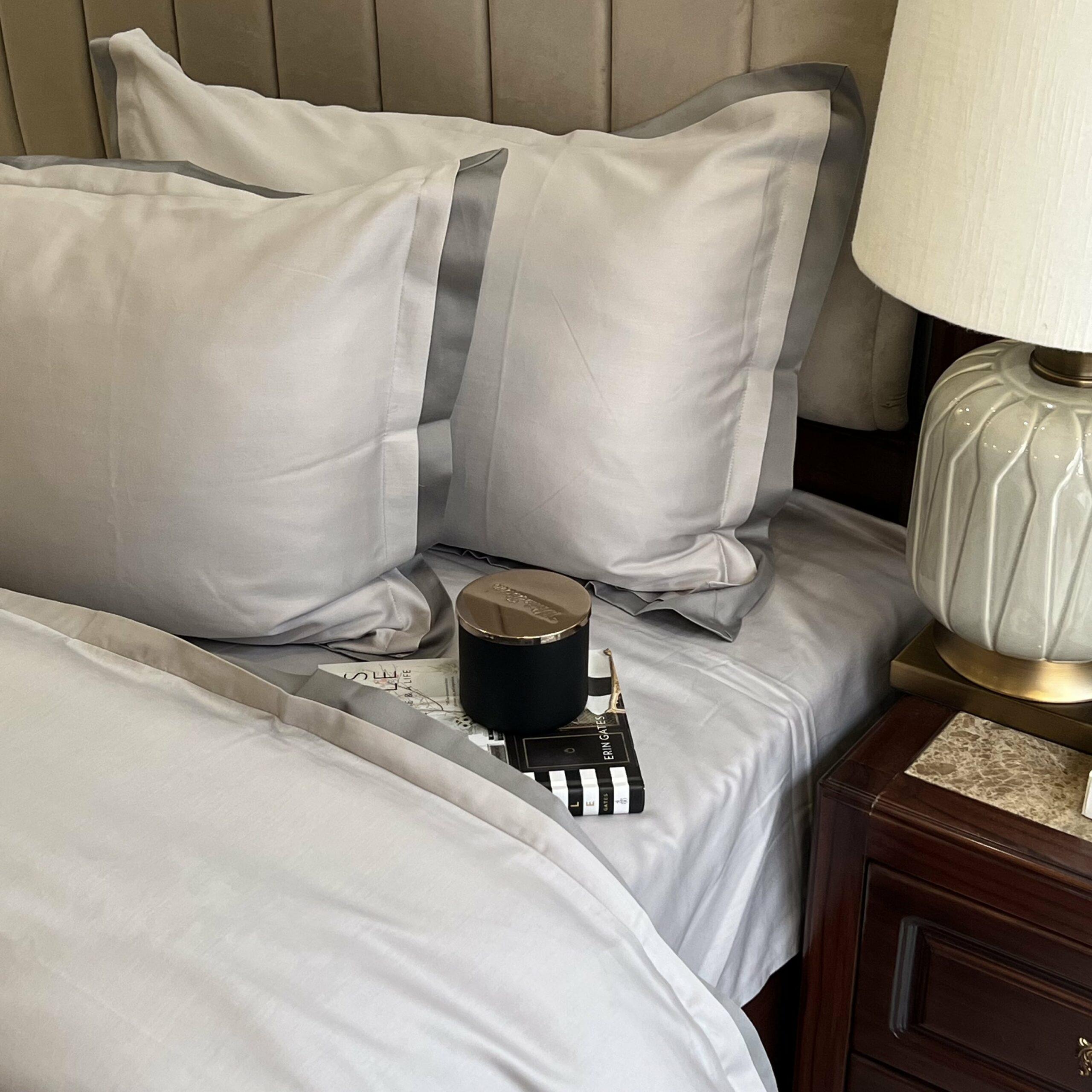 Sadyaska Pearl Grey and Slate Duplex 1 Pcs Duvet Cover