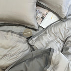 Sadyaska Pearl Grey and Slate Duplex 1 Pcs Duvet Cover Set