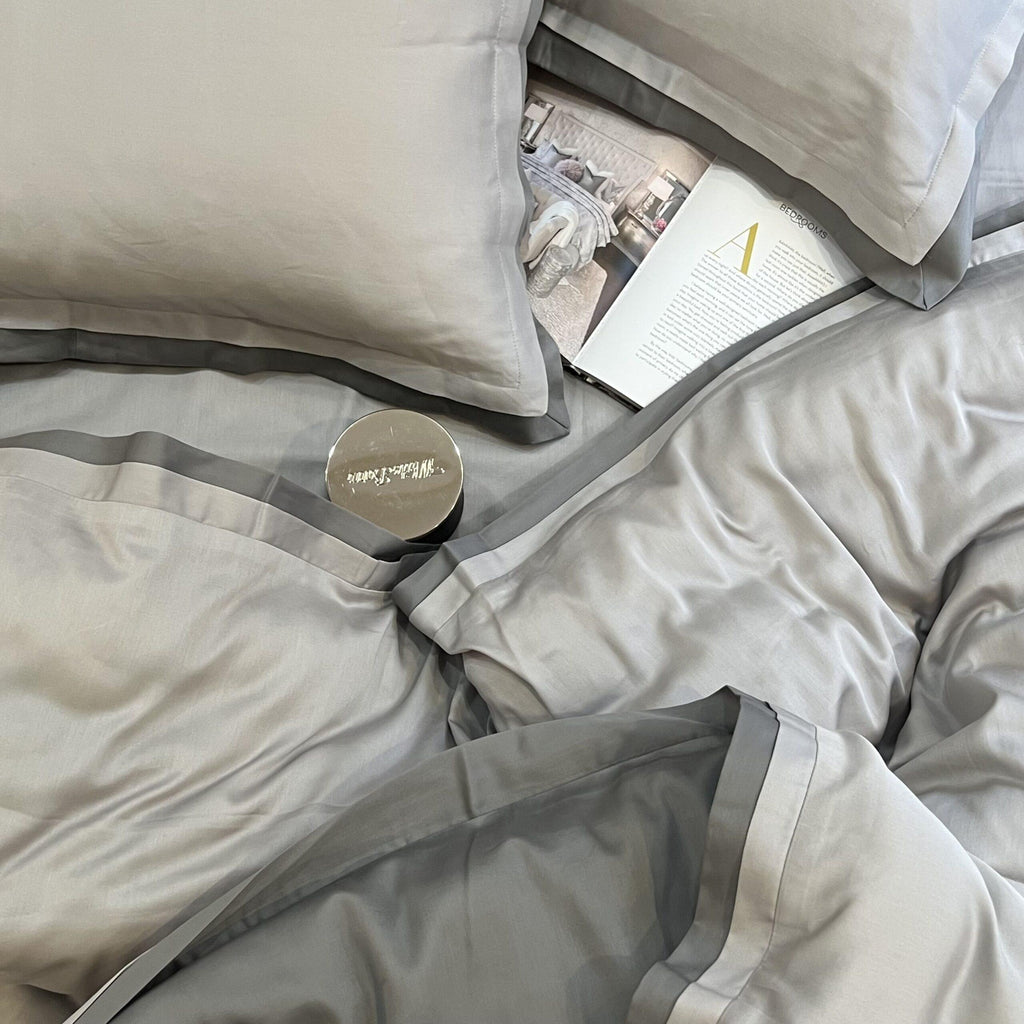 Sadyaska Pearl Grey and Slate Duplex 1 Pcs Duvet Cover
