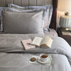 Sadyaska Silver and Smoke Blue Duplex 1 Pcs Duvet Cover Set