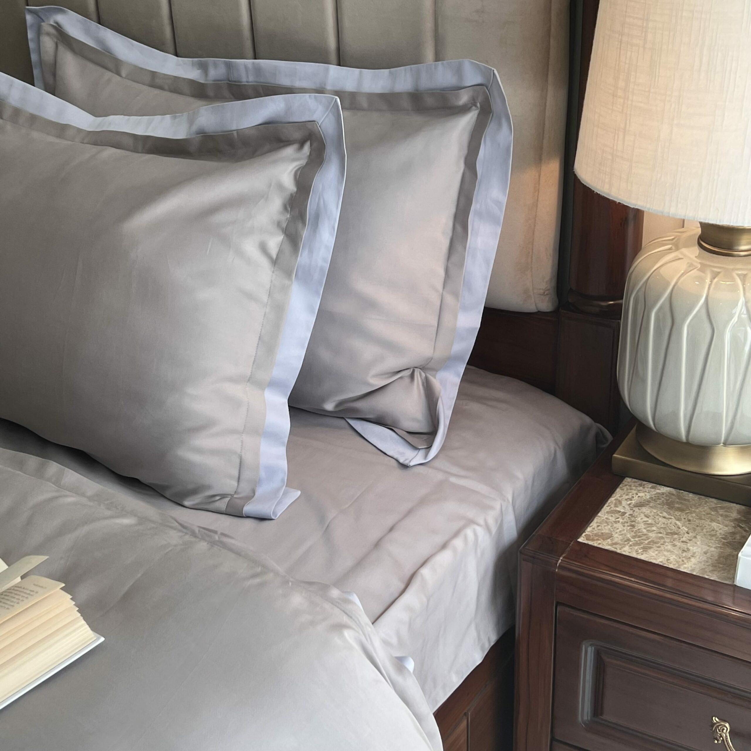 Sadyaska Silver and Smoke Blue Duplex 1 Pcs Duvet Cover