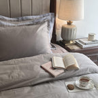 Sadyaska Silver and Smoke Blue Duplex 1 Pcs Duvet Cover Set