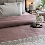 Sadyaska Squarish Pearl Grey Old Rose Dreams 1 Pcs Duvet Cover
