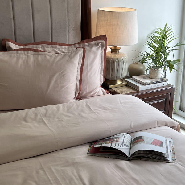 Sadyaska Buff and Terracotta Duplex 1 Pcs Duvet Cover Set