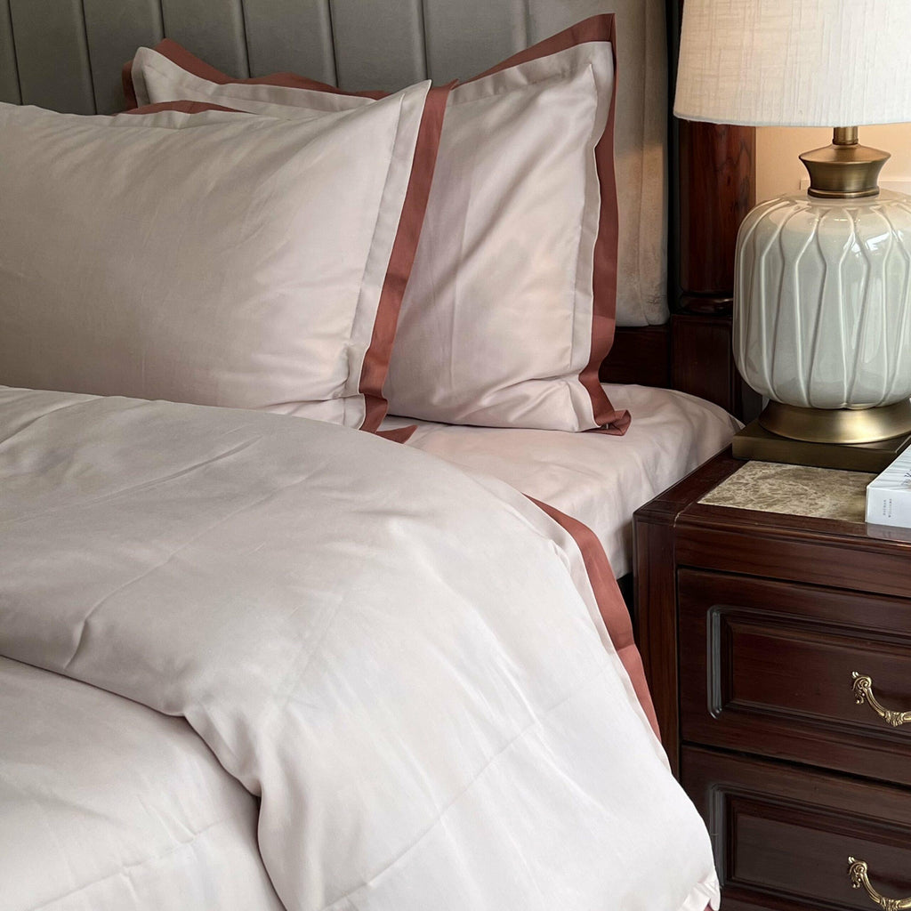 Sadyaska Buff and Terracotta Duplex 1 Pcs Duvet Cover Set