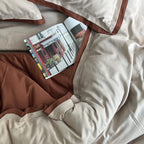 Sadyaska Buff and Terracotta Duplex 1 Pcs Duvet Cover