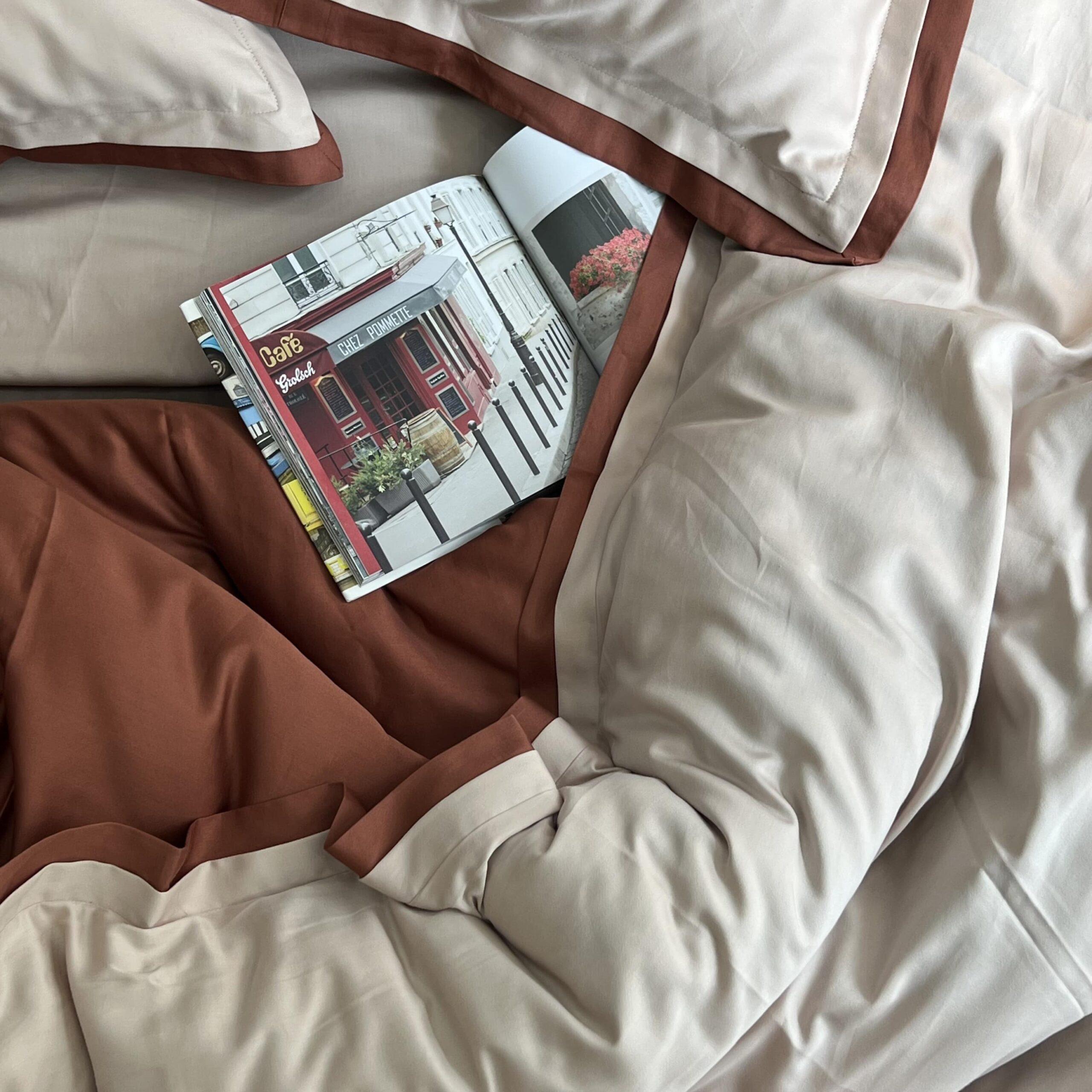 Sadyaska Buff and Terracotta Duplex 1 Pcs Duvet Cover