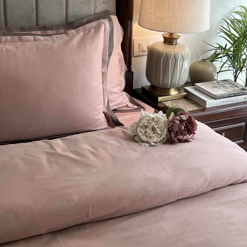 Sadyaska Rose and Taupe Duplex 1 Pcs Duvet Cover