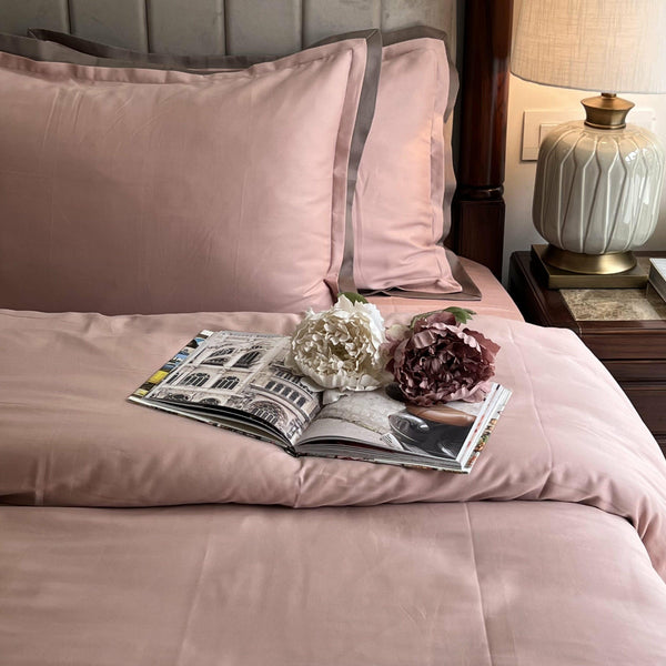 Sadyaska Rose and Taupe Duplex 1 Pcs Duvet Cover Set