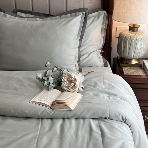 Sadyaska Sage Green and Elephant Grey Duplex 1 Pcs Duvet Cover