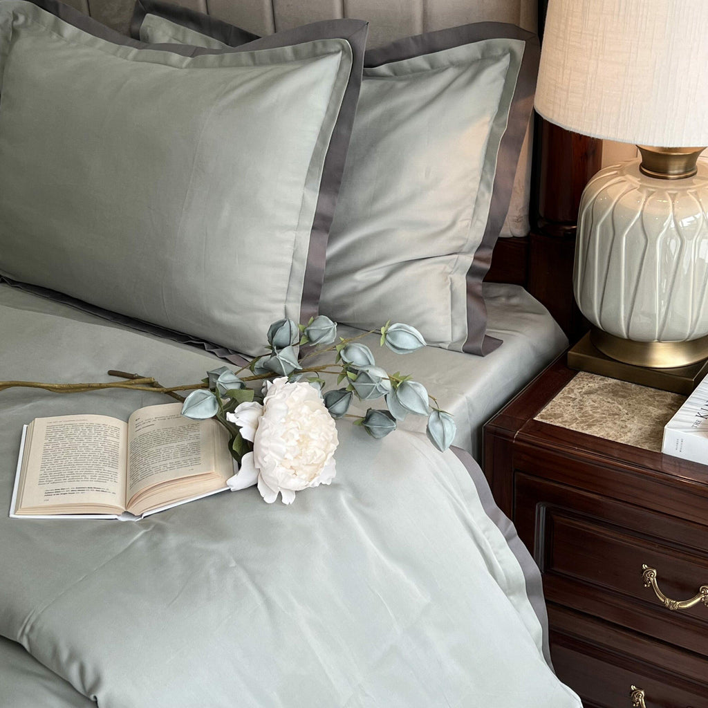 Sadyaska Sage Green and Elephant Grey Duplex 1 Pcs Duvet Cover