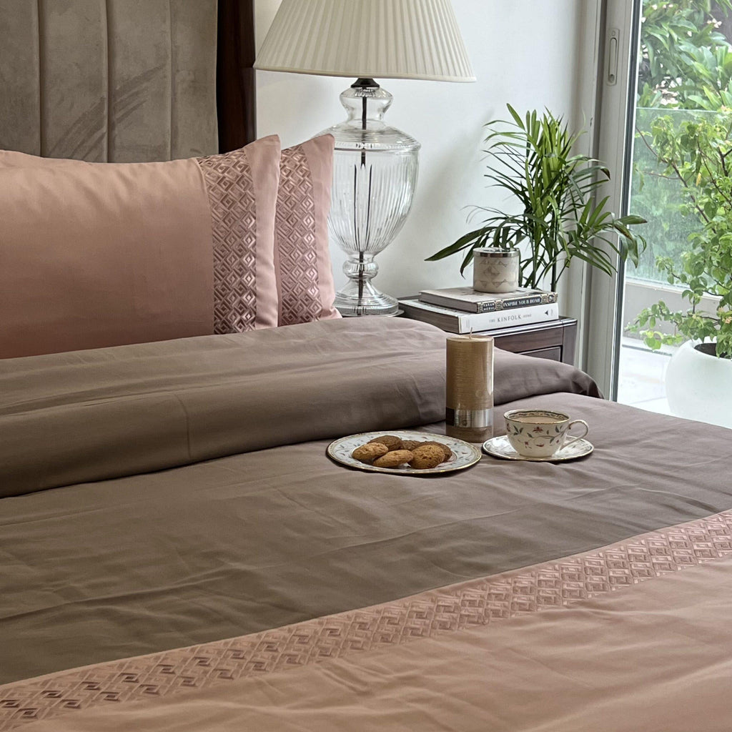 Sadyaska Squarish Rose Taupe Dreams 1 Pcs Duvet Cover