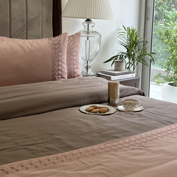 Sadyaska Squarish Rose Taupe Dreams 1 Pcs Duvet Cover